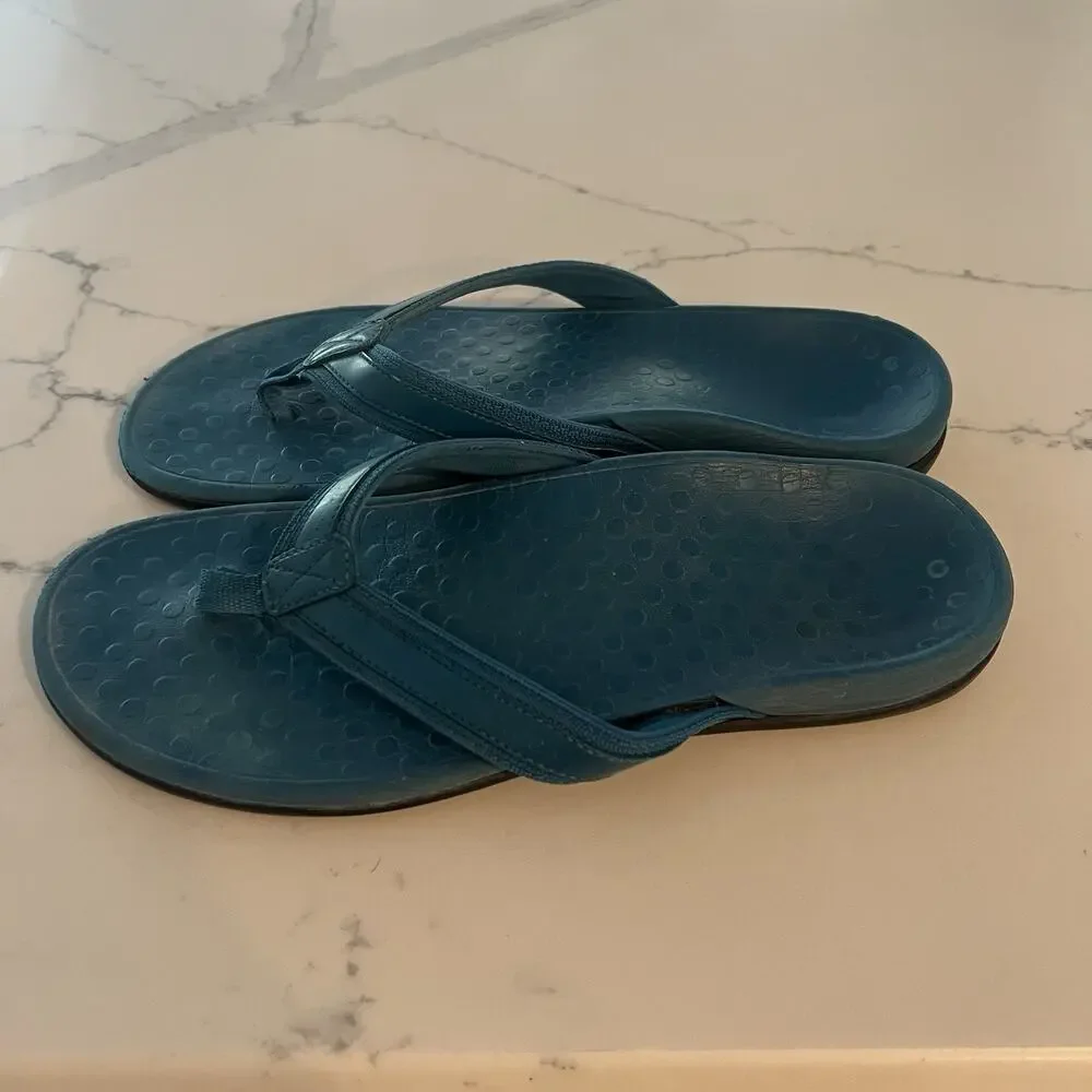 Vionic Tide II Toe Post Sandal Flip Flops Womens Size 10 Teal Orthoheel Thong